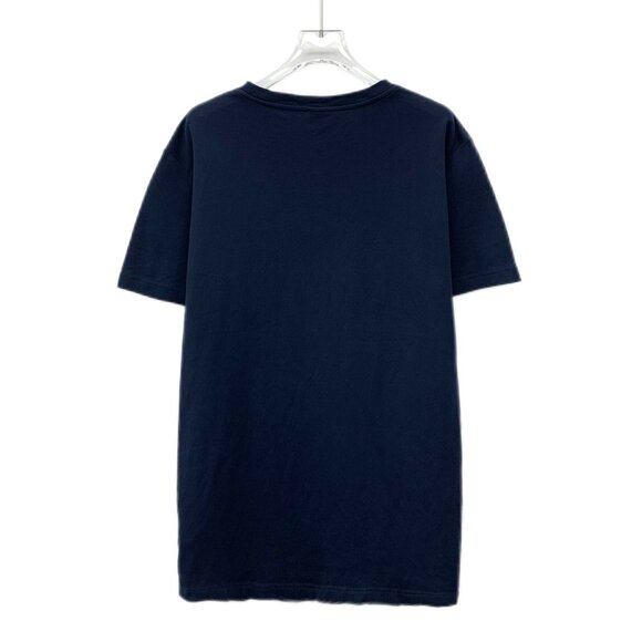 CM0379 Berluti Navy Blue Pocket T-Shirt With Logo Detail Crew Neck Short Sleeves - Picture 2 of 7